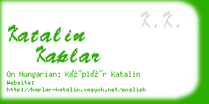 katalin kaplar business card